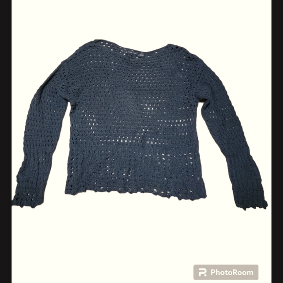 EUC Jeanne Pierre XL crochet style sweater cover up, dark grey - Picture 5 of 5